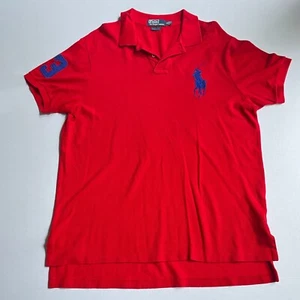 Polo Ralph Lauren uomo XL Jumbo Pony maglia preppy rossa SS vestibilità personalizzata - Foto 1 di 5