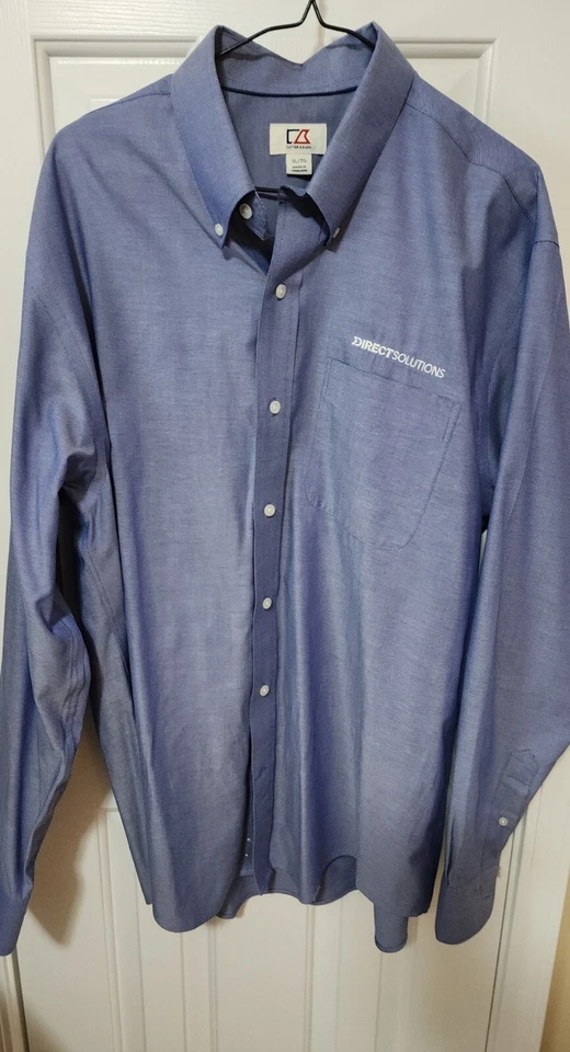 Men's Cutter & Buck Direct Solutions Dress Shirt LS Button Up Blue Size XL - Image 1 of 4