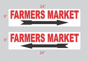 2- Letreros del mercado de agricultores 6""x24"" flecha direccional de carretera patio callejero - Imagen 1 de 3