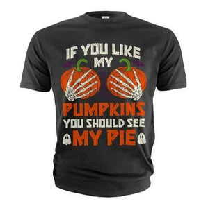 Women's Funny Halloween Shirt Sarcastic Gift Pumpkins Pie Tee Halloween Costume - Picture 1 of 7