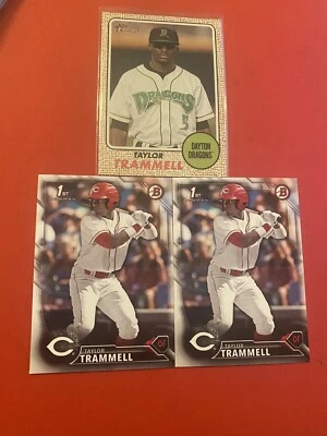 Taylor Trammell (3) 2016 1st Bowman Draft BD-13/ 2017 Topps Heritage Minors 102! - Image 1 of 2