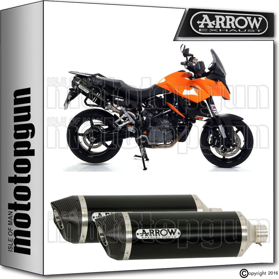 Arrow 2 Exhaust Cat Race-tech CARBY Aluminium Black KTM 990 STM 2013 13