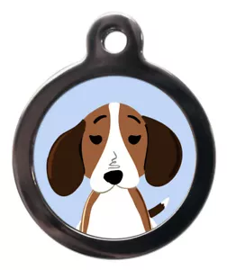 Pet ID tag BREED TAG CARTOON BEAGLE tag 2 sizes - Picture 1 of 2