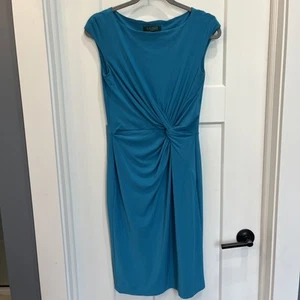 Vestido forrado sin mangas envolvente sintético azul claro de Lauren Ralph Lauren para mujer talla 8 - Imagen 1 de 11