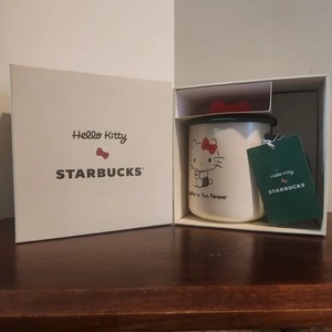 NUEVO Starbucks x Hello Kitty 2025 Edición Limitada 16oz Cerámica con Taza Arco Tapa - Imagen 1 de 9