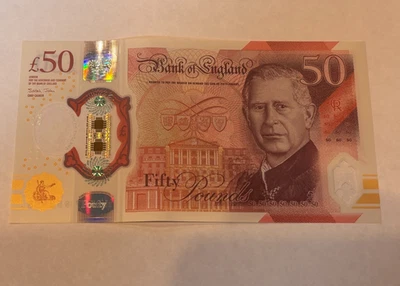 UK 50 POUNDS note KING CHARLES United Kingdom Fifty Pounds - Image 1 of 2