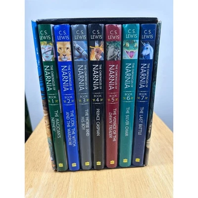 C.S. Lewis The Chronicles of Narnia Complete 7 Hardcover Book Box Set Very Good - Image 1 of 4