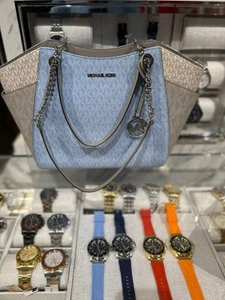 Michael Kors Jet Set Travel Large Chain MK Logo Shoulder Tote Handtasche Tasche - Bild 1 von 14