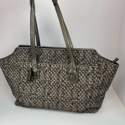 COACH Taylor Gray Snake Print Alexis Carryall Satchel Handbag Purse F26034 - Image 1 of 4