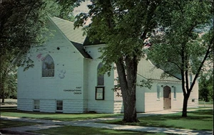 Nueva postal Rockford North Dakota Primera Iglesia Congregacional enviada por correo 1963 - Imagen 1 de 2
