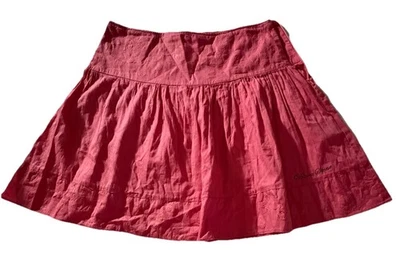 Volcom Skirt Red Size 8 (10) summer skirt hidden print on top /base,zipper #407 - Image 1 of 4