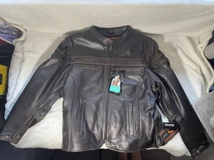 VINTAGE FIRST CLASSICS BLACK LEATHER MOTORCYCLE JACKET CLASSIC BIKER SIZE 3X - Picture 1 of 18