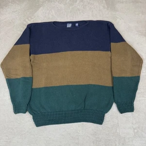 VTG 90s GAP Sweater Mens L Multicolor Preowned Pullover Jumper Colorblock Cozy - Picture 1 of 6