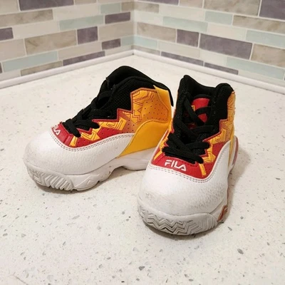 FILA MB Basketball Shoes Youth Kids Size 7 Red Black Yellow VGC - Image 1 of 4