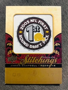 2008 Upper Deck UD Premier Jason Campbell Stitchings Patch Relic Gold /15 Rare - Picture 1 of 2