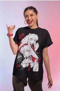 Anime Inuyasha Sesshomaru Red Moon Inu Yasha T-Shirt schwarz - Bild 1 von 4