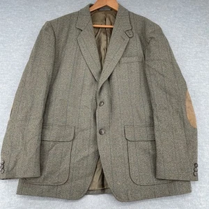 Vintage LL Bean Wool Tweed Blazer Suit Jacket Men's 46 Reg Green England - Picture 1 of 15