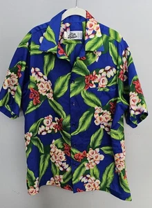 Hilo Hattie Shirt Mens Size XL Blue Pink Orange Floral Tropical Hawaiian Beach - Picture 1 of 8