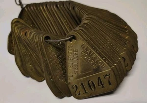 De colección US STEEL CORP Time Check Etiqueta de Latón: CLAIRTON WORKS; Pittsburgh Lote De 49 - Imagen 1 de 3