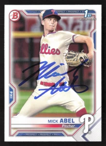 Mick Abel Signed 2021 Bowman Paper Card # BP-42 Philadelphia Phillies 1 - Picture 1 of 2