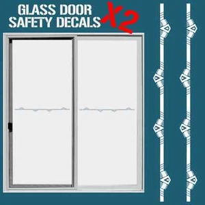 GLASS DOOR HAZARD PROTECTION DECAL STICKER SET SAFETY GLASS DOOR STICKERS DECALS - Bild 1 von 2