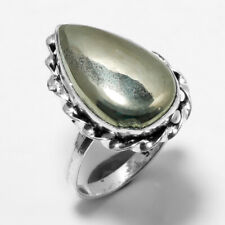 Plated Ring Us Size 9 Jj-2806 Iron Pyrite Gemstone 925 Sterling Silver