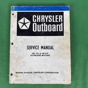 Motor fueraborda Chrysler vintage fabricante de equipos originales SERVICIO MANUAL 100, 115 y 140 HP - Imagen 1 de 5