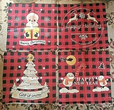 Fundas de almohada de Navidad, juego de 4 fundas de almohada cuadros Buffalo 18x18 pulgadas, nuevo Foto 1 de 3
