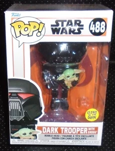 FUNKO POP ! STAR WARS - DARK TROOPER WITH GROGU - GLOWS IN DARK 488 - Picture 1 of 2