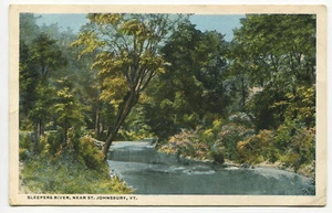 Prelinen Postcard - St. Johnsbury, Vermont - Sleepers River - Picture 1 of 2