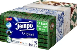 Fazzoletti Box Original - 4 Veli - 12 Confezioni Da 80 Fazzoletti in 4 Grafiche - Foto 1 di 6