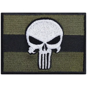 Punisher Aufnäher: Militär Aufbügler Army Patch Biker Applikation zum aufnähen - Bild 1 von 5