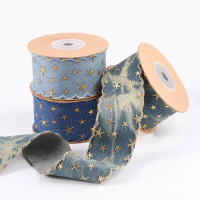 9.1m Star Bronzing Denim Band Gurtband Sternig Rand Streifen DIY Basteln 4cm - Bild 1 von 4