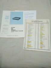 Sears Roebuck CED Stereo Video Disc Owners Manual Vintage Rare Availability List
