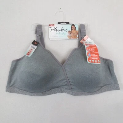 New Playtex Nursing Maternity Bra Womens 3XL Gray Foam Cup Wirefree Stretch 4958 - Image 1 of 4