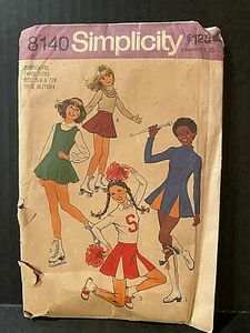 Simplicity Sewing Pattern1970s Teens Cheerleading and Skating Uniform Sz 5-6 7-8 - Picture 1 of 6