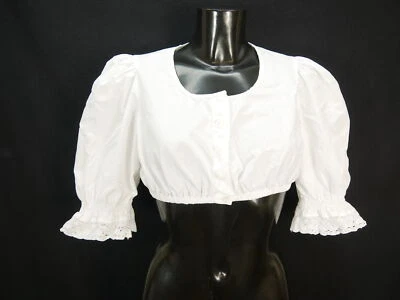 Gr.38 Dirndlbluse weiß Bluse für Dirndl Sonnblick Baumwolle mit Spitze B9824 - Bild 1 von 4