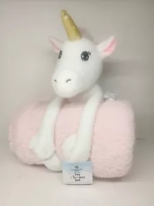 Comfort Bay Toy Throw Set Pink Unicorn Plush with Throw Blanket 30" x 40" New - Picture 1 of 3