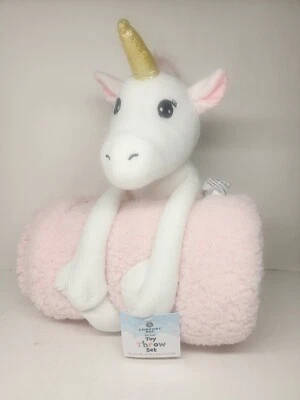Comfort Bay Toy Throw Set Pink Unicorn Plush with Throw Blanket 30" x 40" New - Image 1 of 3