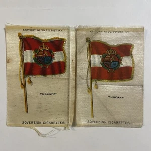 Tuscany Italy Flag Coat Arms Shield Lot 2 Tobacco Silk Sovereign Cigarettes 1910 - Picture 1 of 11