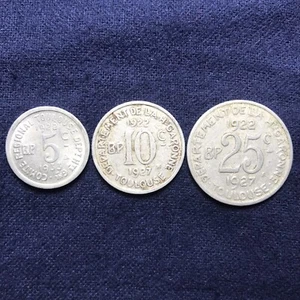 France, Toulouse: 1922 5, 10, 25 Centime Token Group - Picture 1 of 2