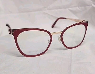 OVVO 3900 Anigre Red Wood / 14k Gold Handmade Titanium Eyeglass Frames 50/21/135 - Image 1 of 4