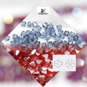 48pcs 5MM Swarovski Crystal Xilion Bicone Beads #5301, #5328, Satin Coated - Picture 1 of 17