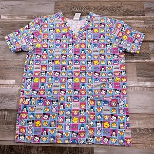 Women's XS The Wonderful World of Disney scrub top mickey minnie Nurse Medical - Picture 1 of 6