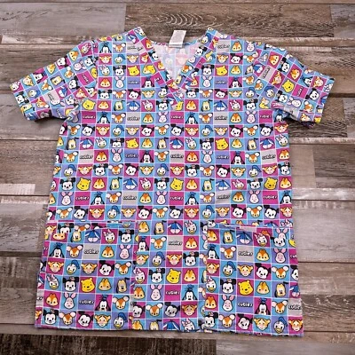 Women's XS The Wonderful World of Disney scrub top mickey minnie Nurse Medical - Image 1 of 4