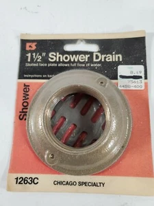 1 1/2" Shower Drain Plate Chicago Specialty Slotted Face Plate 1263C - Picture 1 of 7
