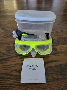 Masque de plongée Ocean Master Z24 égaliseur purge Q-Strap verre trempé jaune avec étui - Photo 1/12