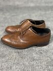 Cole HAAN Men shoes Brogue wingtip oxfords leather brown size 9.5 W