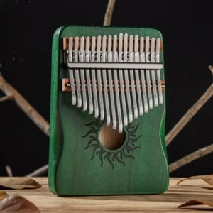 17 Keys Custom Engrave Wooden Kalimba with Tuning Hammer for Beginner Green - Picture 1 of 12