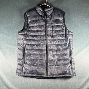 Backcountry Mens Puffer Vest Size XL Gray Black Camouflage Nylon Lined Full Zip - Picture 1 of 11